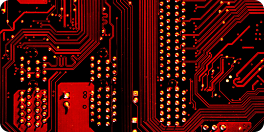 Red and black circuit board