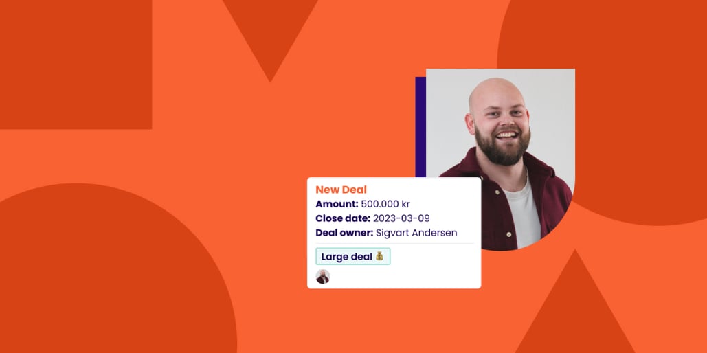 Bilde av forfatteren og HubSpot deal kort