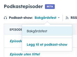 Opprett podkast