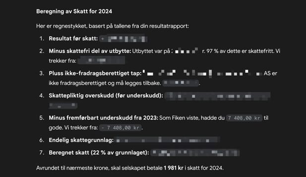 beregning av skatt