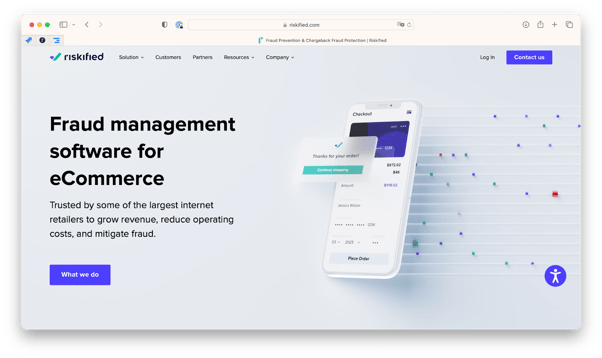 Screenshot of the Riskified website
