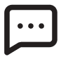 Speech bubble icon with three dots to signify writing