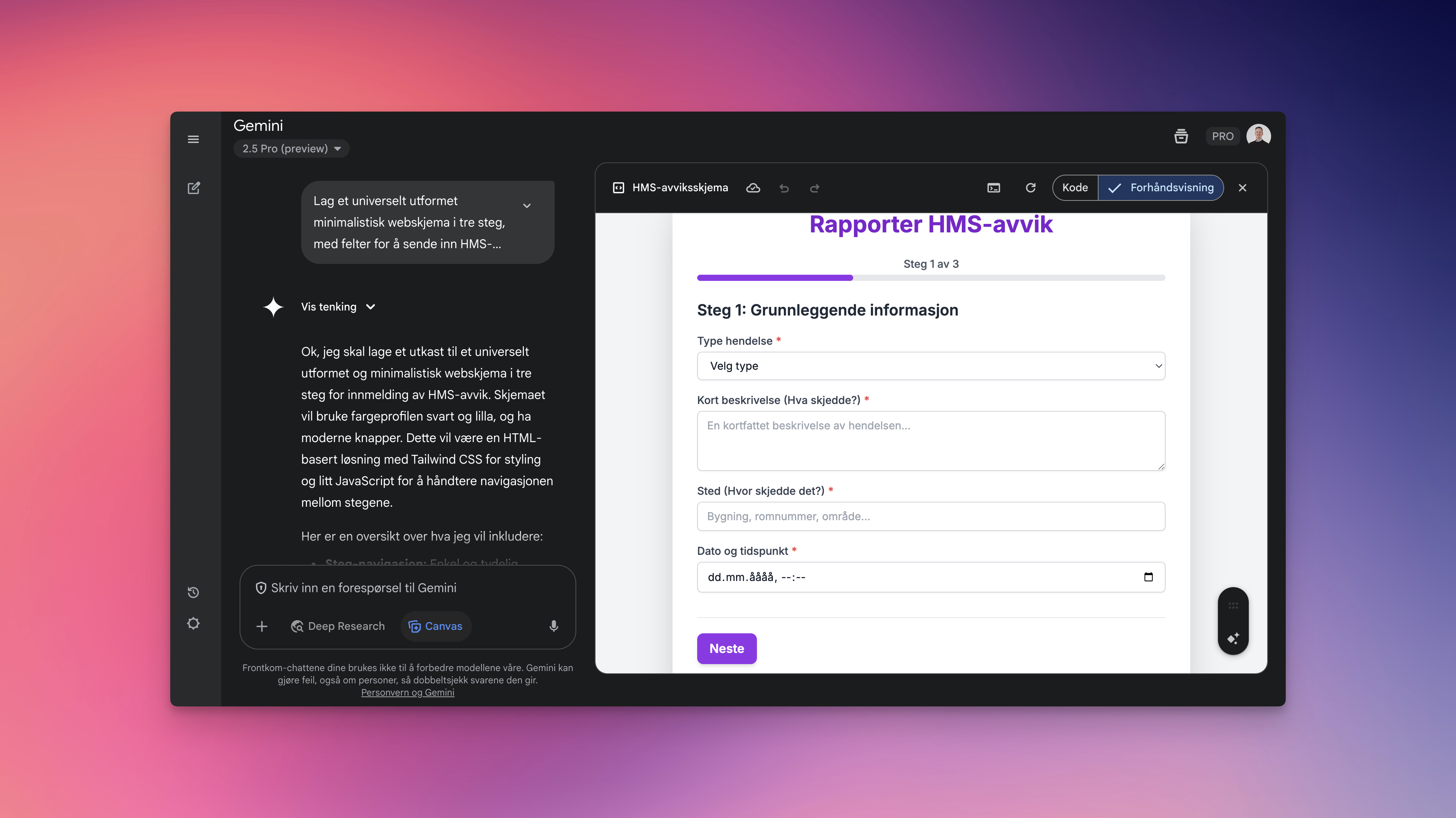 Vibe coding: Lag prototypen pÃ¥ egenhÃ¥nd